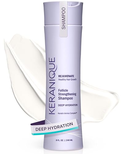 Keranique Deep Hydration Scalp Stimulating Shampoo for Dry, Thinning Hair – Keratin, Biotin & Niacinamide – Moisturizing, Strengthening & Volumizing – Sulfate and Paraben Free Keratin Amino Complex™