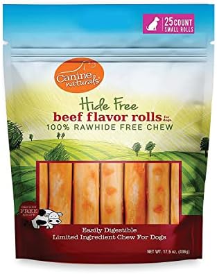 Canine Naturals Rawhide Free Chicken Recipe Dog Chews, Mini Rolls, 6 Count