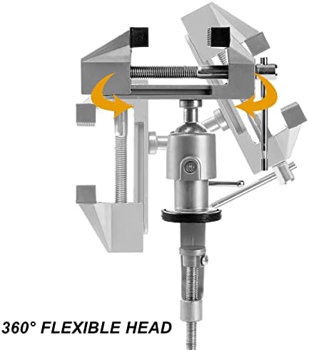 Fasmov Swivel 3" Universal Table Vise Tilts Rotate 360° Universal Work, Portable Work Bench Vise for Drilling, Woodworking, Painting, Jewelry Making
