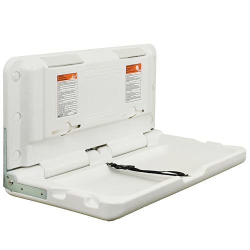 ECR4Kids Horizontal Wall-Mounted Baby Changing Station, Grey Speckled