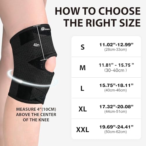 Knee Brace with Side Stabilizers for Meniscus Tear,Adjustable Knee Wrap | for Pain Relief, Breathable Compression Knee Support for Knee Pain, ACL, MCL, Arthritis, Sports, Women&Men (Black, X-Large)