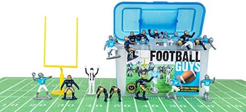 Kaskey Kids Football Guys, Navy Gold vs. Gray Blue, 30 Pieces in Each Set, Includes 2 Teams, Accessories, and Travel Storage Case