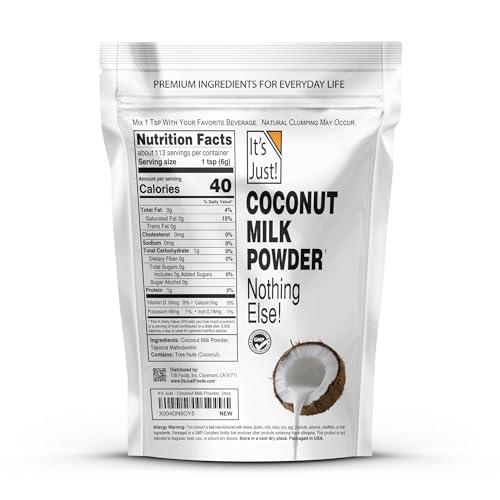 It's Just - Whole Milk Powder, 2lbs, rBST/rBGH Hormone Free, Shelf Stable, Just Add Water, Made in USA, Dry Milk Powder, 32oz