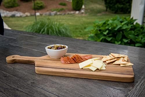 Lipper International 7215 Teak Wood Edge Grain Kitchen Cutting and Serving Board, Small, 12" x 9" x 5/8"