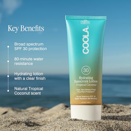 COOLA Organic Sunscreen SPF 30 Sunblock Body Lotion, Dermatologist Tested Skin Care For Daily Protection, Vegan And Gluten Free, 5 Fl Oz