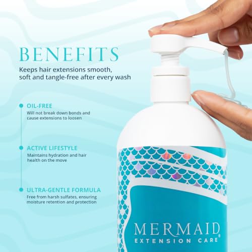 Shampoo & Conditioner Duo With Brush, 32 Fl Oz | Gentle Sulfate & Cruelty Free Daily Set For Hair Extensions, Detangles Without Breakage, Prevents Frizz & Boosts Hydration