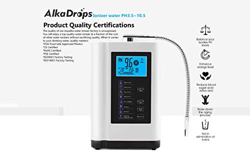 Water Ionizer, Water Purifier Machine PH 3.5-10.5 Alkaline Acid Water Machine, Up to -500mV ORP, 8000 Liters Per Filter, 7 Water Settings
