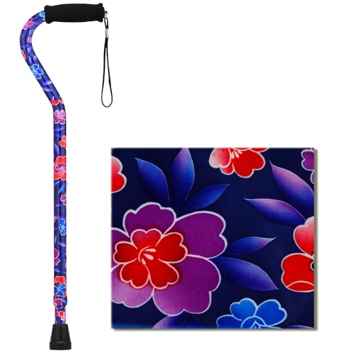 NOVA Heavy Duty Bariatric Walking Cane for Seniors, Men & Women – 500 lb Weight Capacity Offset Cane, Lightweight Adjustable Walking Stick with Soft Foam Grip, Wrist Strap & Non-Slip Tip