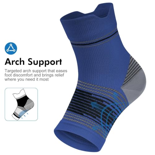 PAPLUS 6 Pairs Plantar Fasciitis Socks, Compression Socks with Arch Support