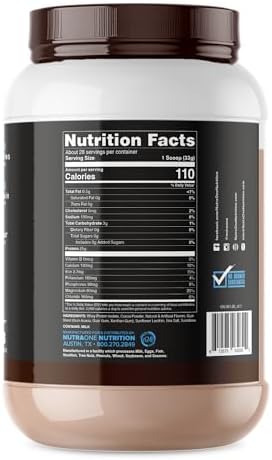 NutraOne IsolateOne Whey Isolate Protein Powder 100% Pure Whey Isolate Powder (Gourmet Chocolate - 2 lbs)