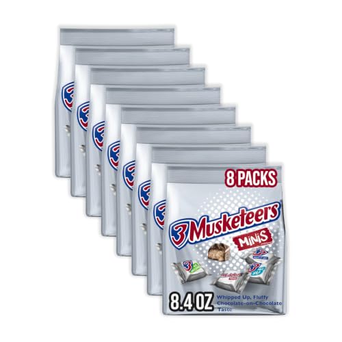 3 MUSKETEERS Milk Chocolate Candy Bars, Full Size, Bulk Candy Box, 36 ct | Light whipped chocolate nougat in full size bars, for sharing, party favors and lunch boxes, gift bag, snack box