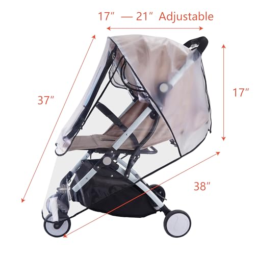 Bemece Stroller Rain Cover, Universal Stroller Accessory, Baby Travel Weather Shield, Windproof and Waterproof, Protect from Dust and Snow