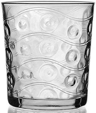 Circleware Heavy Base Whiskey Glasses, 4-Piece Set, Party Entertainment Dining Beverage Drinking Glassware Cups for Water, Liquor, Cocktails, Beer
