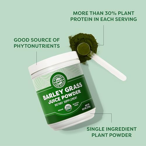 Vimergy Barley Grass Juice Powder, Organic Superfood, 250g, 63 Servings | Clean Nutrient-Dense Superfood*, Powerful Antioxidants for Cardiovascular Health*, Vegan, Gluten-Free