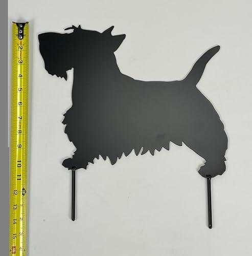Scottish terrier scotty dog metal art yard stake powder coated black