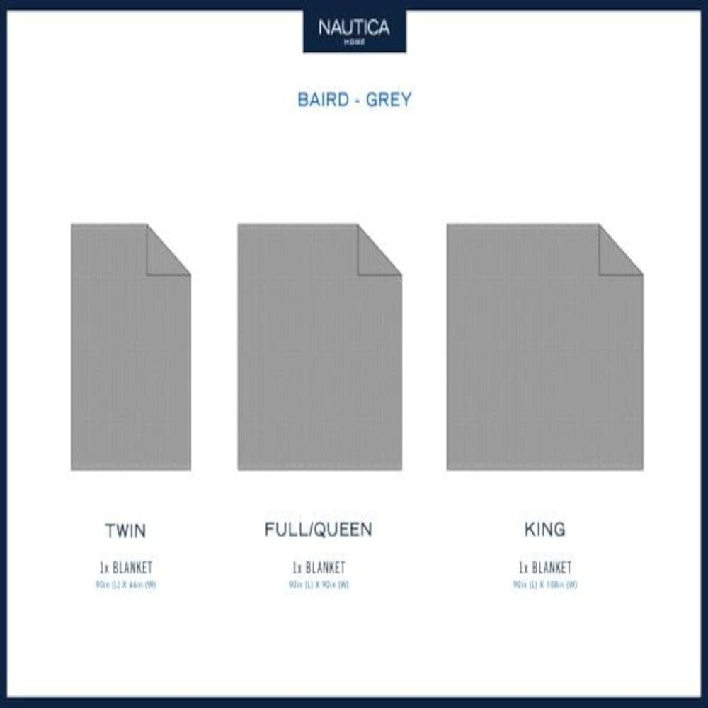 Nautica - Queen Blanket, Diamond Weave Cotton Bedding, Medium-Weight for All Seasons, Oeko-Tex Certified (Baird Navy)