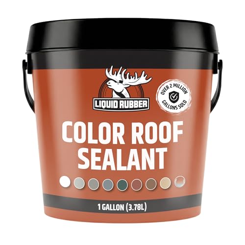 Liquid Rubber Color Roof Sealant - Flat & Metal, White, 1 Gallon | Elastomeric Roof Coating - Waterproof, UV-Stable & Flexible - Compatible with Low-Slope Roofs, Resists Cracking & Chipping