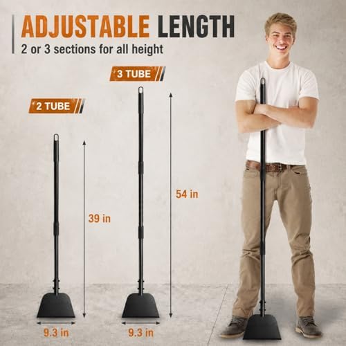 Garden Flat Shovel, 54 Inch Heavy Duty Ice Scraper Chopper | Multifunctional Garden Cleaning Scraper with Adjustable Handle