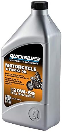 Quicksilver 20W-50 Full Synthetic Motorcycle Oil, 1 Quart