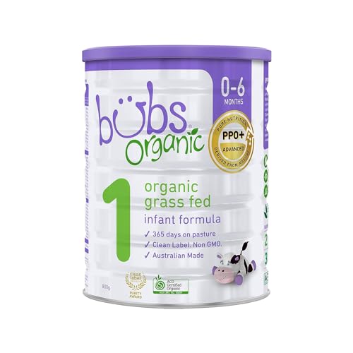 Bubs 365 Day Grass Fed Infant Formula for 0-12 Months, Non-GMO Milk, 20oz | Cow Milk-Based Powder with Iron, DHA, Prebiotics & Probiotics to Support Gentle, Digestive Health