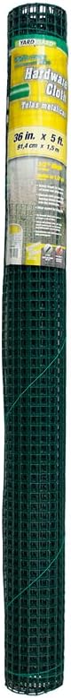 YARDGARD 1/2 Inch Mesh Welded Wire Fence, Hardware Cloth, 19 Gauge Galvanized Steel For Garden Protection, Cage Fencing, Chicken and Rabbit Barriers, and Crafts, 36 Inches x 5 Feet