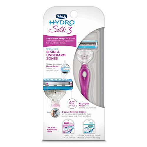 Schick Hydro Silk 3 Razors for Women with 2 Razor Blades Refills