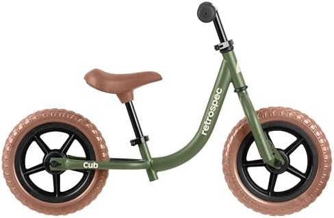 Retrospec Cub Toddler Balance Bike for Ages 18 Months - 3 Years - 12in No-Pedal Beginner Bicycle with Adjustable Seat