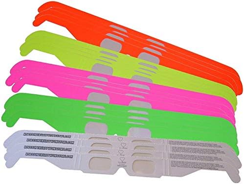 100 PAIRS 3D GLASS Rainbow Diffraction 3D Fireworks Glasses Neon Multi-Starbursts for Fireworks Displays/Holiday Lights/Club/Concert Lights (100