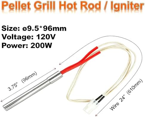 Pellet Grill Burn Pot & Igniter Kit, 200W/120V Heating Element