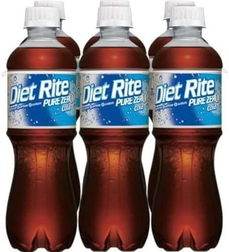 Diet Rite Pure Zero Cola, soda, No Caffeine, 6 pack of 16.9 oz bottles