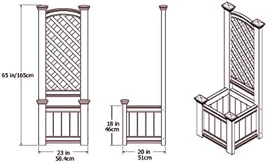 Kensington 23"W x 20"L Vinyl Planter Box with Trellis