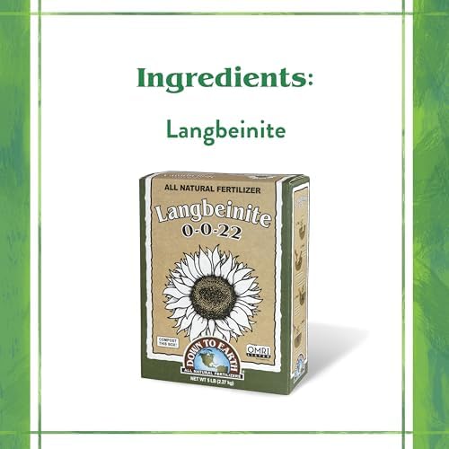 Down To Earth All Natural Fertilizers Organic Langbeinite - 0-0-22, 5 lb | Potassium Magnesium Sulfate (K-Mag), Granular Plant Food, Garden Vegetables