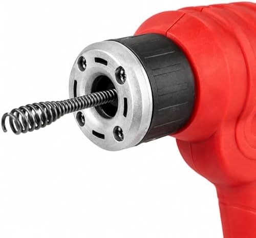 XtremepowerUS Handheld Portable Auto Feed Snake Drain Auger Corded Operated Unclog Sink Clog Pipe Cleaner Plumbing Power Tube 25' ft Cable