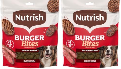 Nutrish Burger Bites Dog Treats, Beef Recipe, 12 oz. Pouch (Rachael Ray)