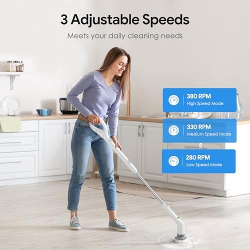 Sorpci Electric Spin Scrubber, 2026 New Cordless Cleaning Brush, Shower Cleaning Brush with 7 Replaceable Brush Heads