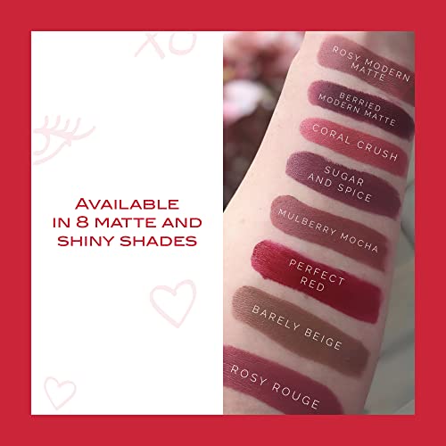 Mirabella - Sealed with a Kiss Smudge Proof Lipstick, Long-Lasting No-Bleed Lip Makeup, Hydrating Lip Color with Vegan Lanolin & Vitamin E, Perfect Red