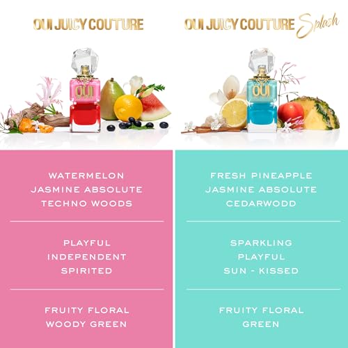Juicy Couture Oui Eau De Parfum, Women's Perfume with Notes of Watermelon, Jasmine & Techno Woods - Fruity & Floral Perfume for Women