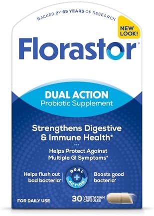 Florastor Probiotic for Digestive and Immune Health, 30 Capsules | Probiotics for Women & Men, Helps Flush Out Unwanted Bacteria, Boosts The Good with Our Unique Strain Saccharomyces Boulardii