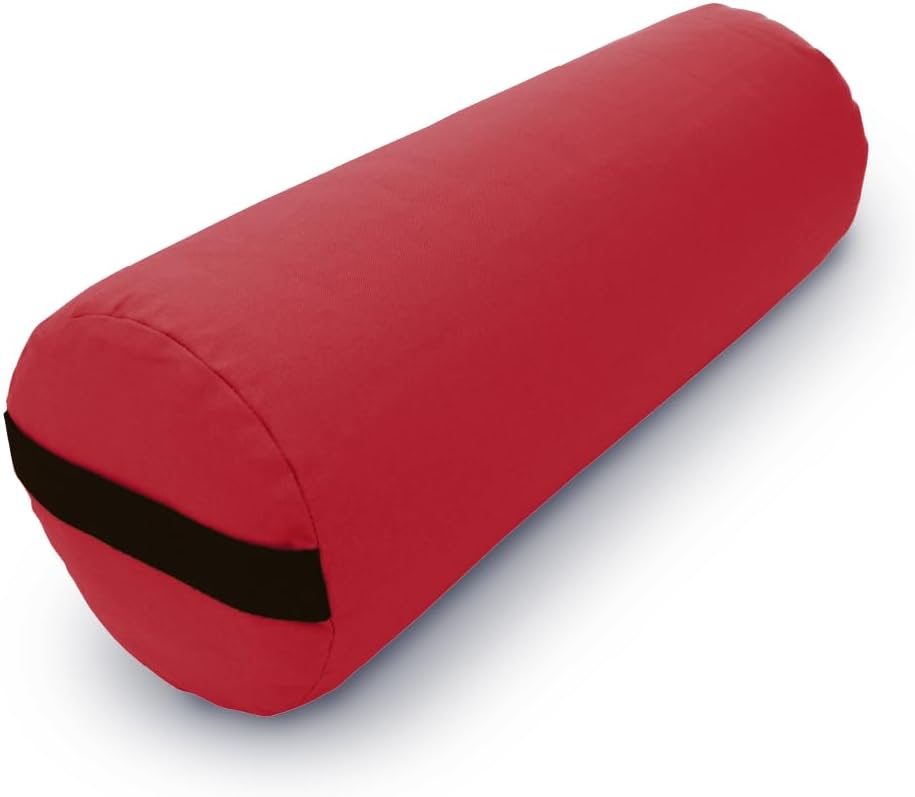 Bean Products Cotton Batting Yoga Bolster - Studio Grade Round or Rectangular Restorative Yoga Pillow for Pilates and Yin Practice - Soft Yet Firm Support with Cotton Cover - Made in The USA