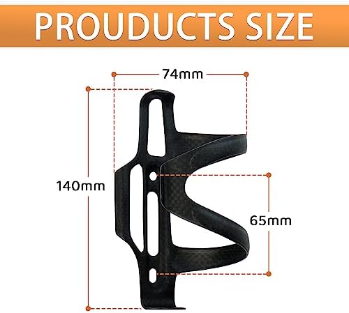 BRKURLEG Ultra-Light Carbon Fiber Water Bottle Cage with Screws Tool | Bike Water Bottle Cage Holder Brackets for Road Bike MTB Mountain Cycling Black Matte, Right Opening