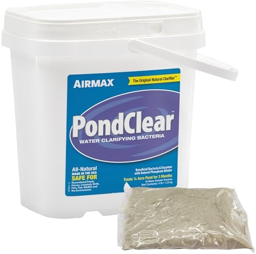 Airmax PondClear Packets Beneficial Bacteria Pond Clarifier, 24 Count | Enzyme Clarifier with EcoBoost PRx to help clear and clean pond and lake water while remaining safe for fish