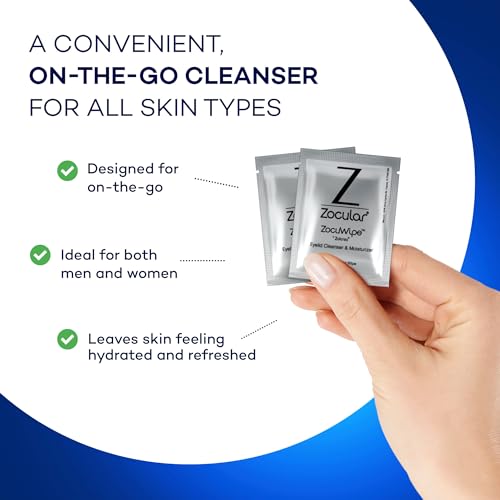Zocular Zocuwipe Eyelid Wipes, Gentle Cleansing & Moisturizing, 30 Count | Okra-based Cleansing Formula, Eyelid Hygiene, Eyelid Comfort, Individually Wrapped, Rinse Free, Ophthalmologist-Developed