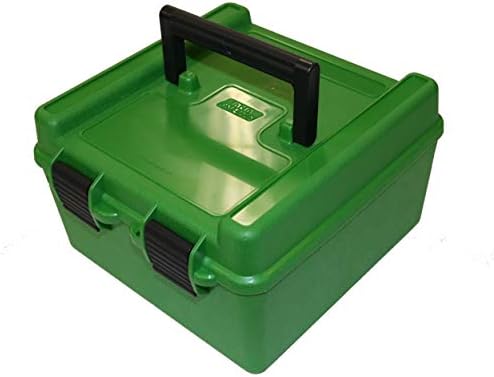 R-100-MAG - Deluxe Ammo Box 100 Round Handle WSM WSSM Ultra Mag, Green, 7.73 x 8 x 4.47"