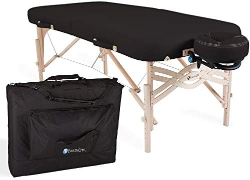 EARTHLITE Premium Portable Massage Table Package SPIRIT - Spa-Level Comfort, Deluxe Cushioning incl. Flex-Rest Face Cradle & Strata Face Pillow, Carry Case (30/32” x 73”) - Made in USA