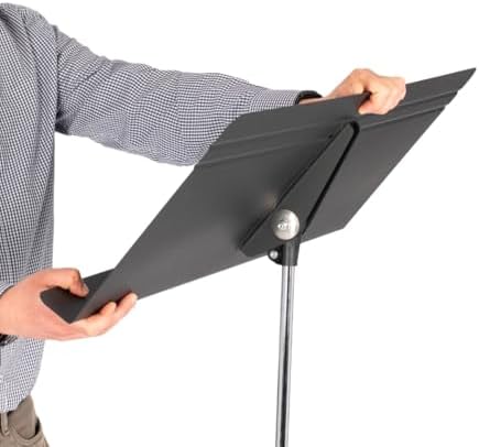 Manhasset Fourscore Music Stand – Extra-Wide 32" Desk for Large Scores & Ensembles – Durable Aluminum, Friction Height Adjust