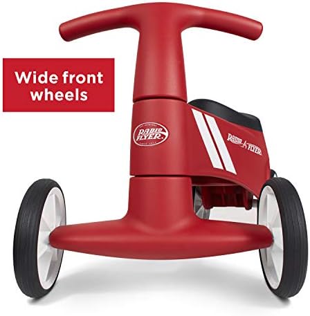 Radio Flyer Scoot About Sport Ride On, Toddler Ride On Toys, Front Steering | For Toddlers 1-3, Stable Wide-Set Front Wheels, Clear Kick Path