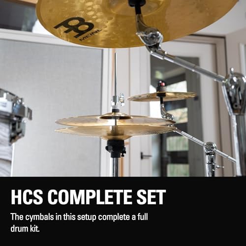 Meinl Cymbal Set Box Pack with 14” Hihats, 20” Ride, 16” Crash, Plus a FREE 10” Splash – HCS Traditional Finish Brass – Made In Germany