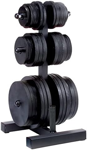 Body-Solid (WT46) 6-Post Olympic Weight Tree & Bar Holder - Durable Plate Rack and Weight Storage Stand for Home Gym - 1000 lb Weight Capacity