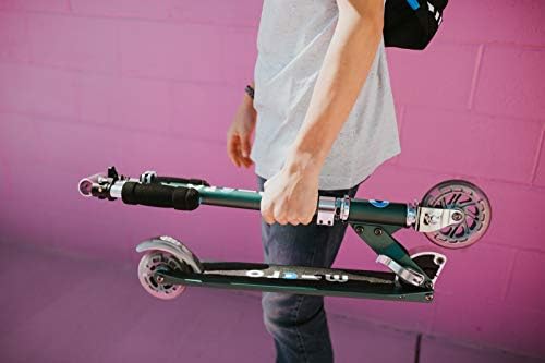 Micro Kickboard | Sprite Foldable LED Scooter for Ages 6+ | Children up to 220 lbs | 2 Wheel | Travel Ready | Adjustable T Bar | Smooth Ride