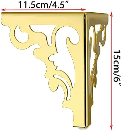 OwnMy 4PCS Metal Furniture Legs Feet, Modern Sofa Cabinet Legs for Repairs | 15cm / 6 Inch Sofa Legs for Dresser, Wardrobe, Tea Table, Worktop, Shelves, Bed, Weight Capacity of 550 lbs Per Leg, Black